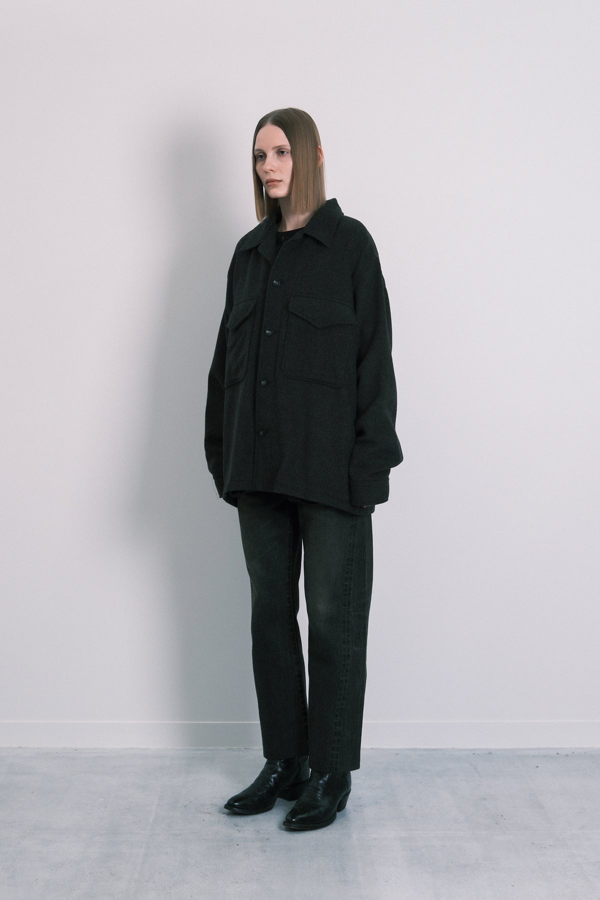 DOUBLE POCKET SHIRT - DARK BROWN