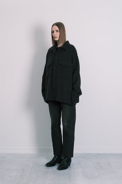 DOUBLE POCKET SHIRT - DARK BROWN