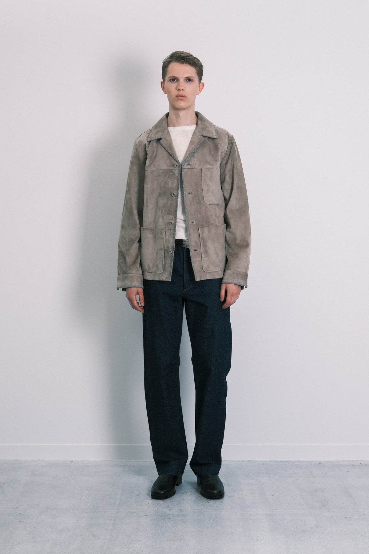 SUEDE SHIRT JACKET - TAUPE
