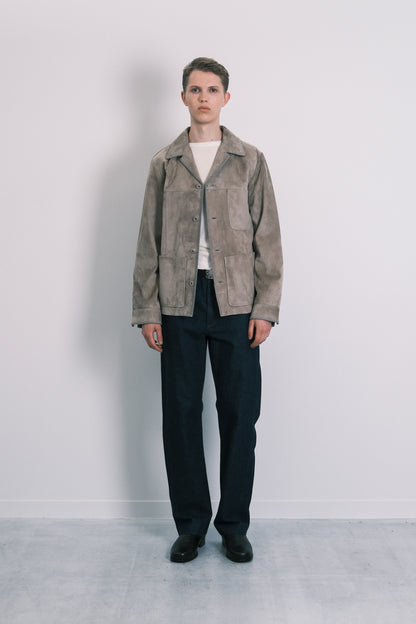SUEDE SHIRT JACKET - TAUPE