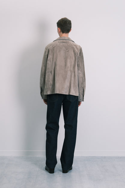 SUEDE SHIRT JACKET - TAUPE