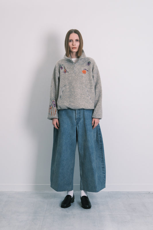 FLEECE PULLOVER - OATMEAL(FLOWER)