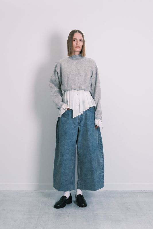 COMBI-TOP - HEATHER GRAY