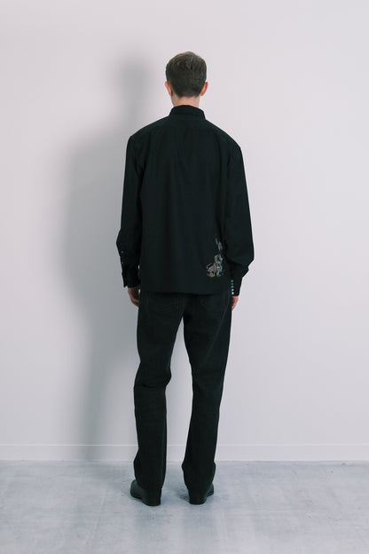 SHIFT WESTERN SHIRT - BLACK(EMBROIDERY)