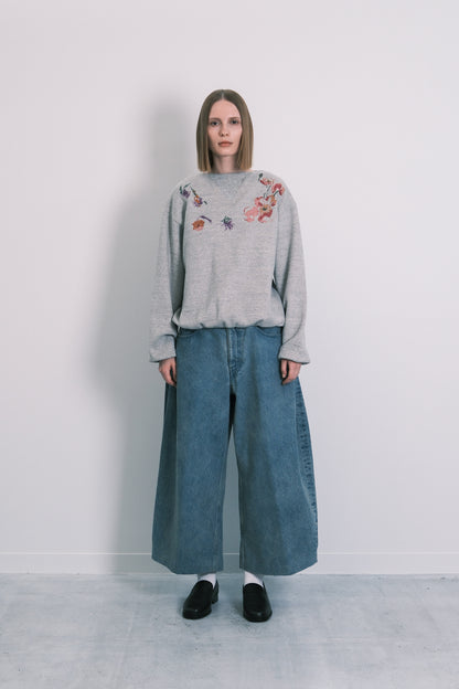 THE SWEATSHIRT - HEATHER GRAY(FLOWER) - TANAKA