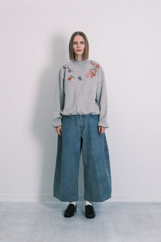 THE SWEATSHIRT - HEATHER GRAY(FLOWER) - TANAKA