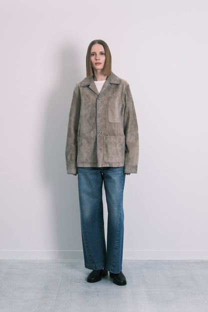 SUEDE SHIRT JACKET - TAUPE