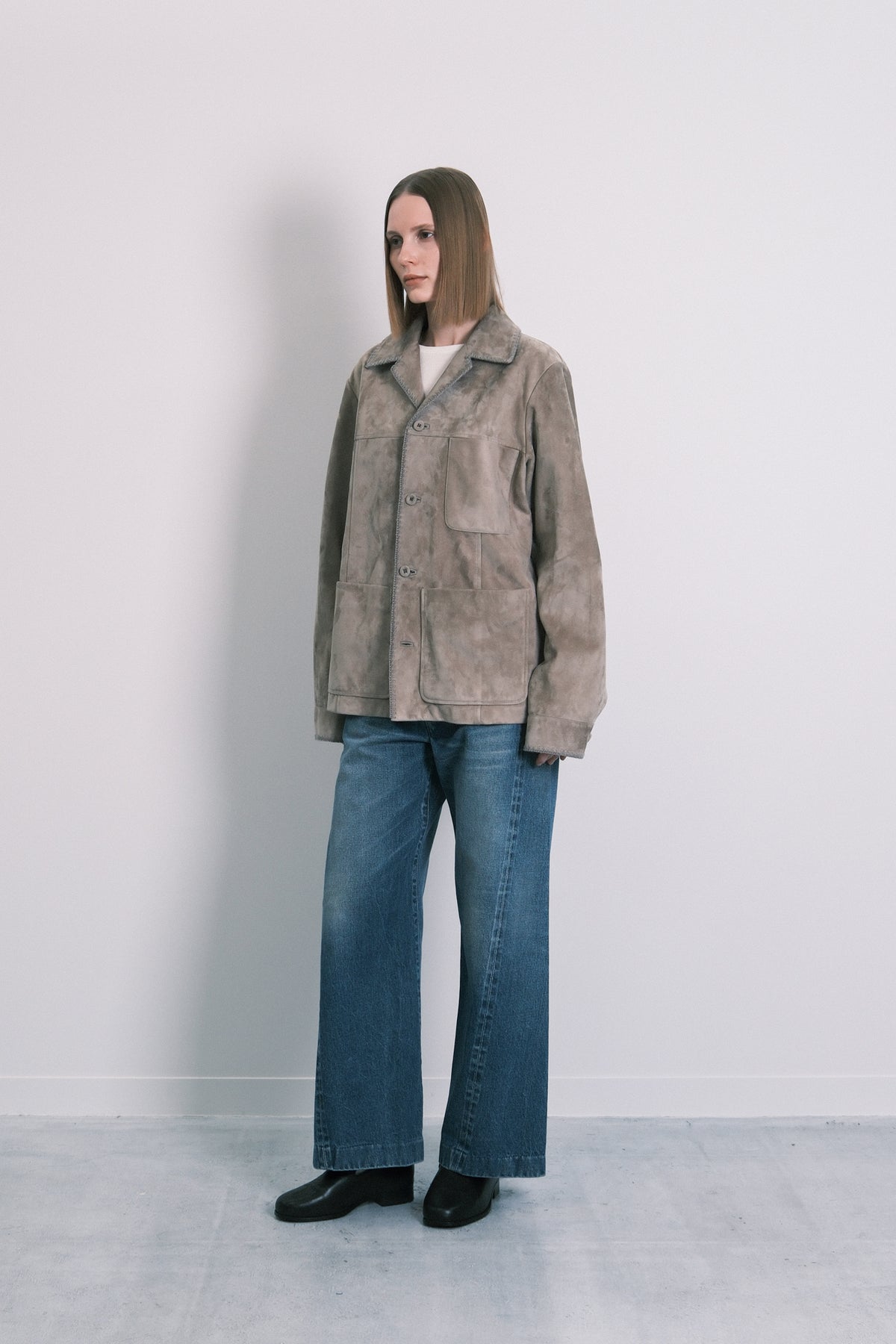 SUEDE SHIRT JACKET - TAUPE