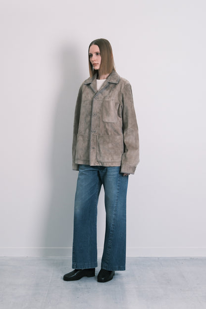 SUEDE SHIRT JACKET - TAUPE