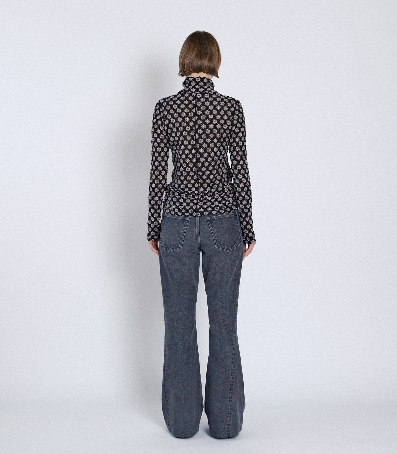LONG SLEEVE TEE - BLACK FLOWER