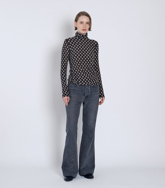 LONG SLEEVE TEE - BLACK FLOWER