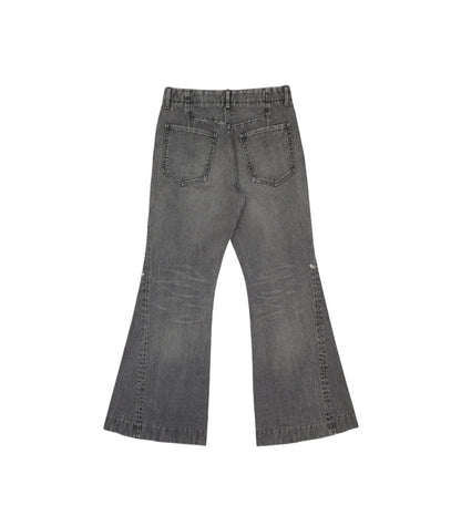 FLARE JEAN TROUSERS - DISTRESSED GRAY - TANAKA