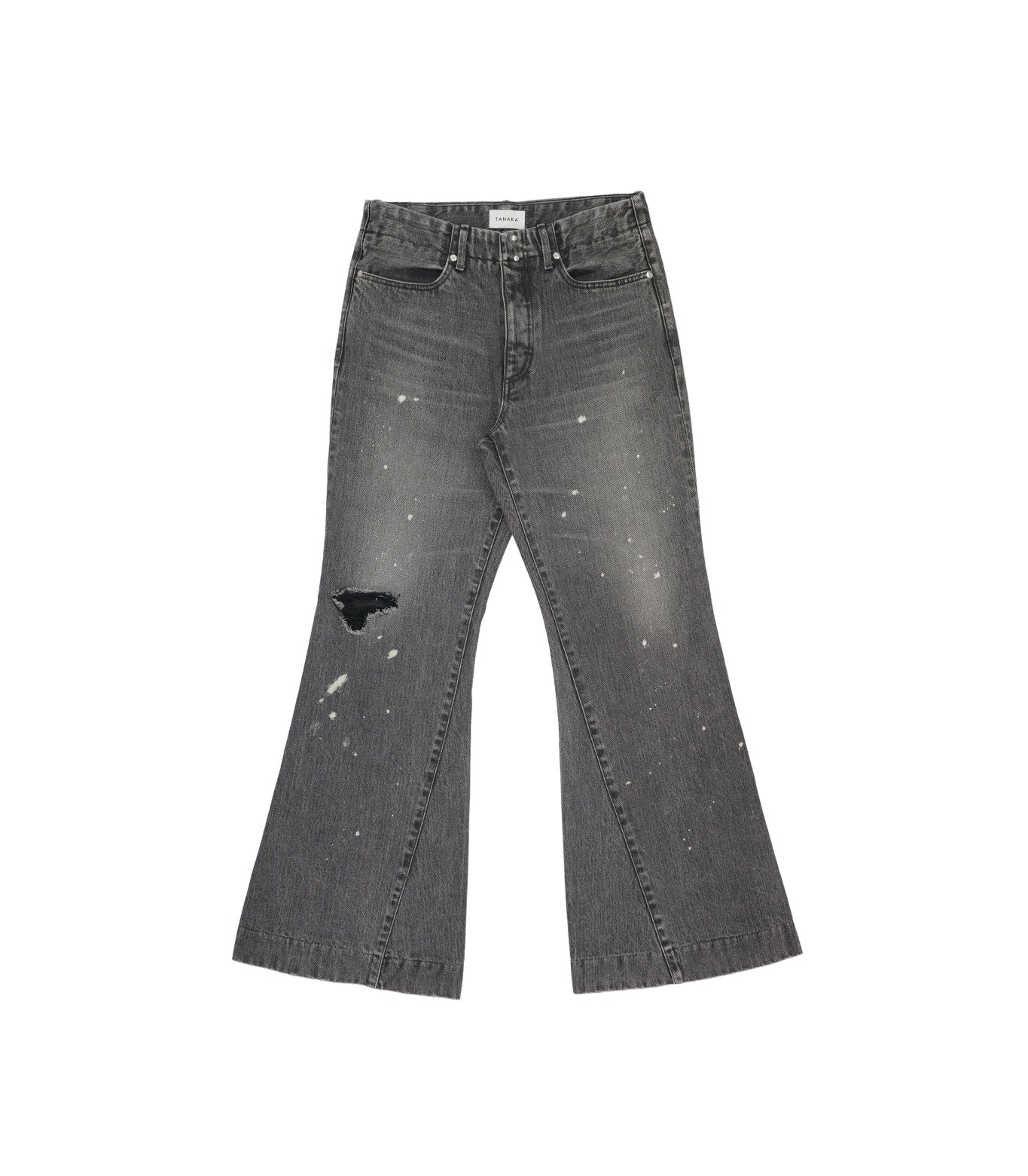 FLARE JEAN TROUSERS - DISTRESSED GRAY - TANAKA