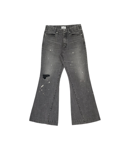 FLARE JEAN TROUSERS - DISTRESSED GRAY - TANAKA