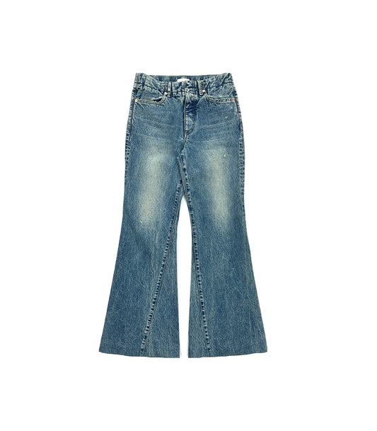 FLARE JEAN TROUSERS - GREEN BLUE