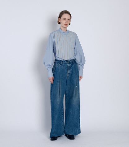 HAKAMA JEAN TROUSERS - GREEN BLUE - TANAKA