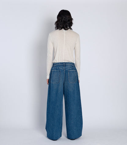 HAKAMA JEAN TROUSERS - GREEN BLUE - TANAKA