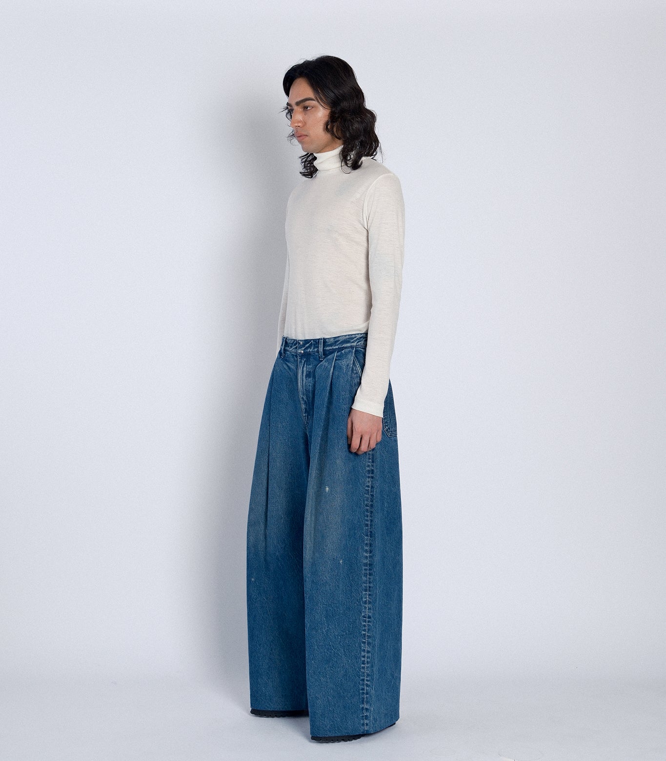 HAKAMA JEAN TROUSERS - GREEN BLUE