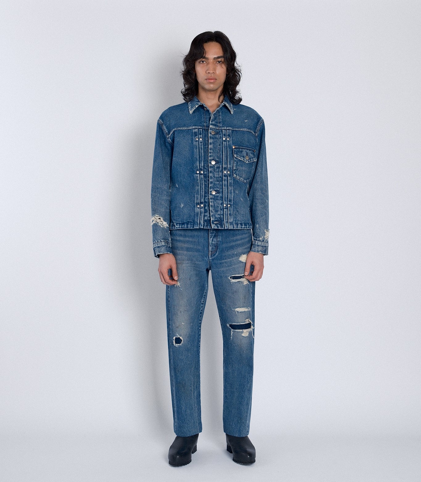 STRAIGHT JEAN TROUSERS - 60's BLUE - TANAKA