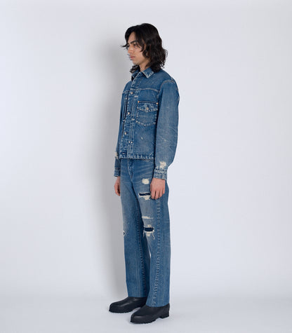 STRAIGHT JEAN TROUSERS - 60's BLUE - TANAKA