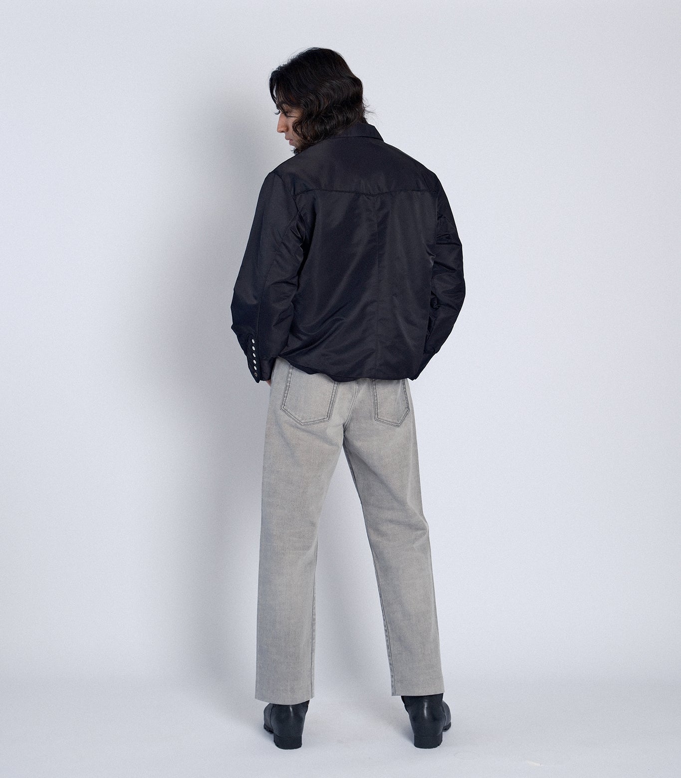 STRAIGHT JEAN TROUSERS - LIGHT GRAY