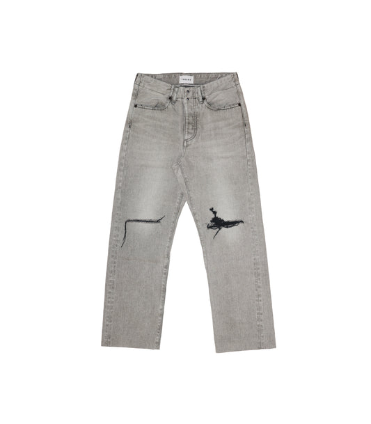 STRAIGHT JEAN TROUSERS - LIGHT GRAY