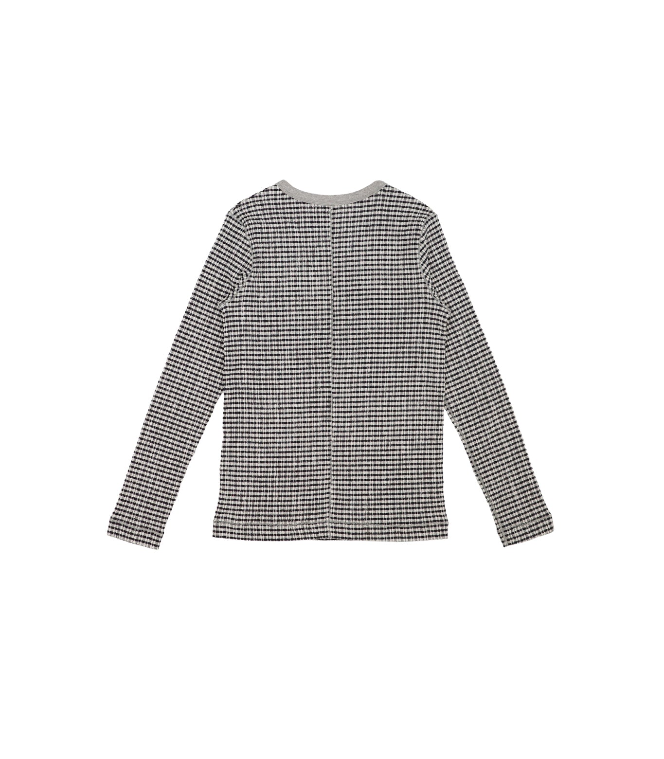 LONG SLEEVE TEE - BLACK GINGHAM - TANAKA