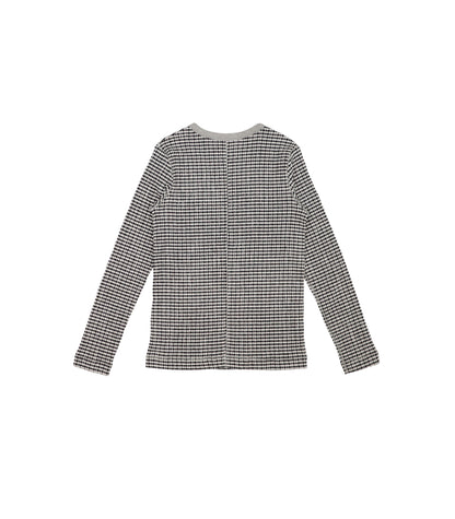 LONG SLEEVE TEE - BLACK GINGHAM - TANAKA