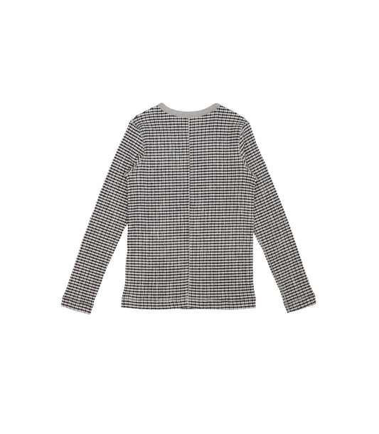 LONG SLEEVE TEE - BLACK GINGHAM - TANAKA