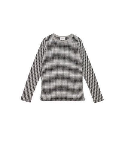 LONG SLEEVE TEE - BLACK GINGHAM - TANAKA
