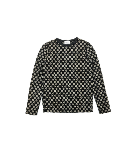 LONG SLEEVE TEE - BLACK FLOWER