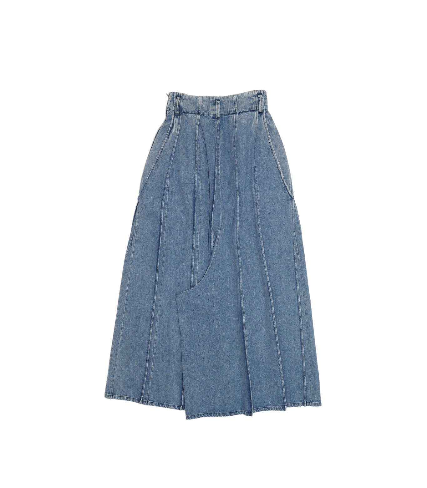 PLEATED SKIRT PANTS - MID BLUE - TANAKA
