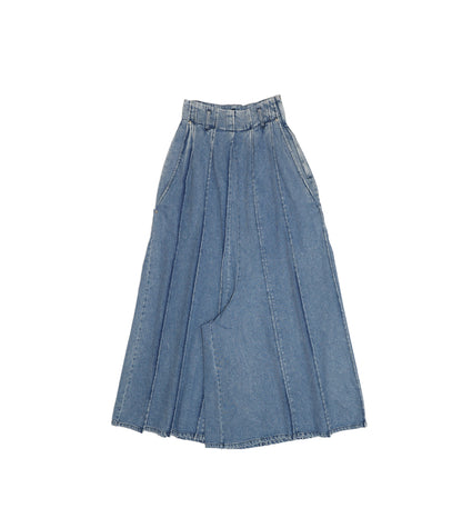 PLEATED SKIRT PANTS - MID BLUE - TANAKA