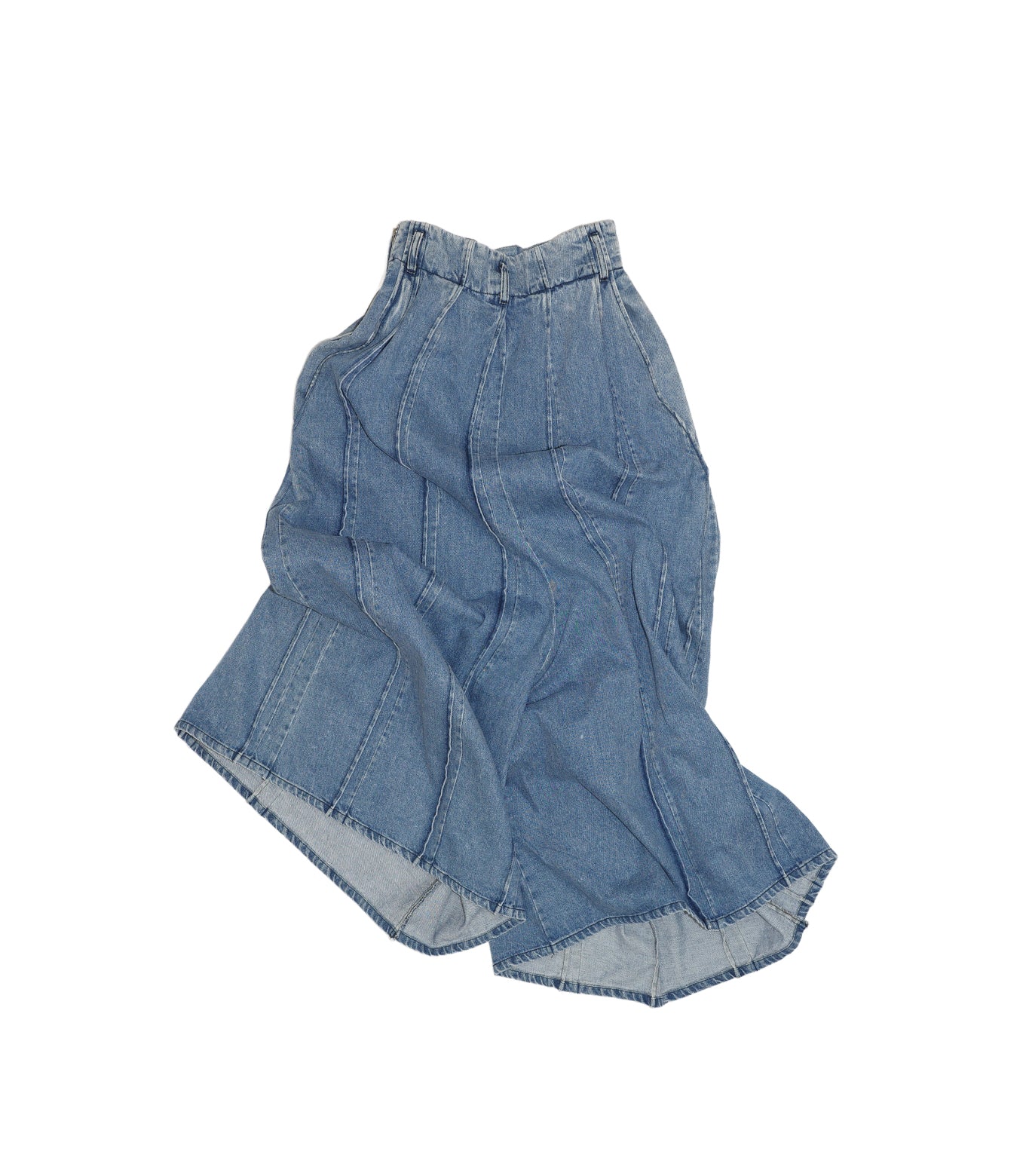 PLEATED SKIRT PANTS - MID BLUE - TANAKA