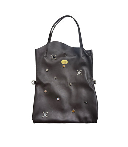 THE BAG M(STUDS) - BROWN - TANAKA