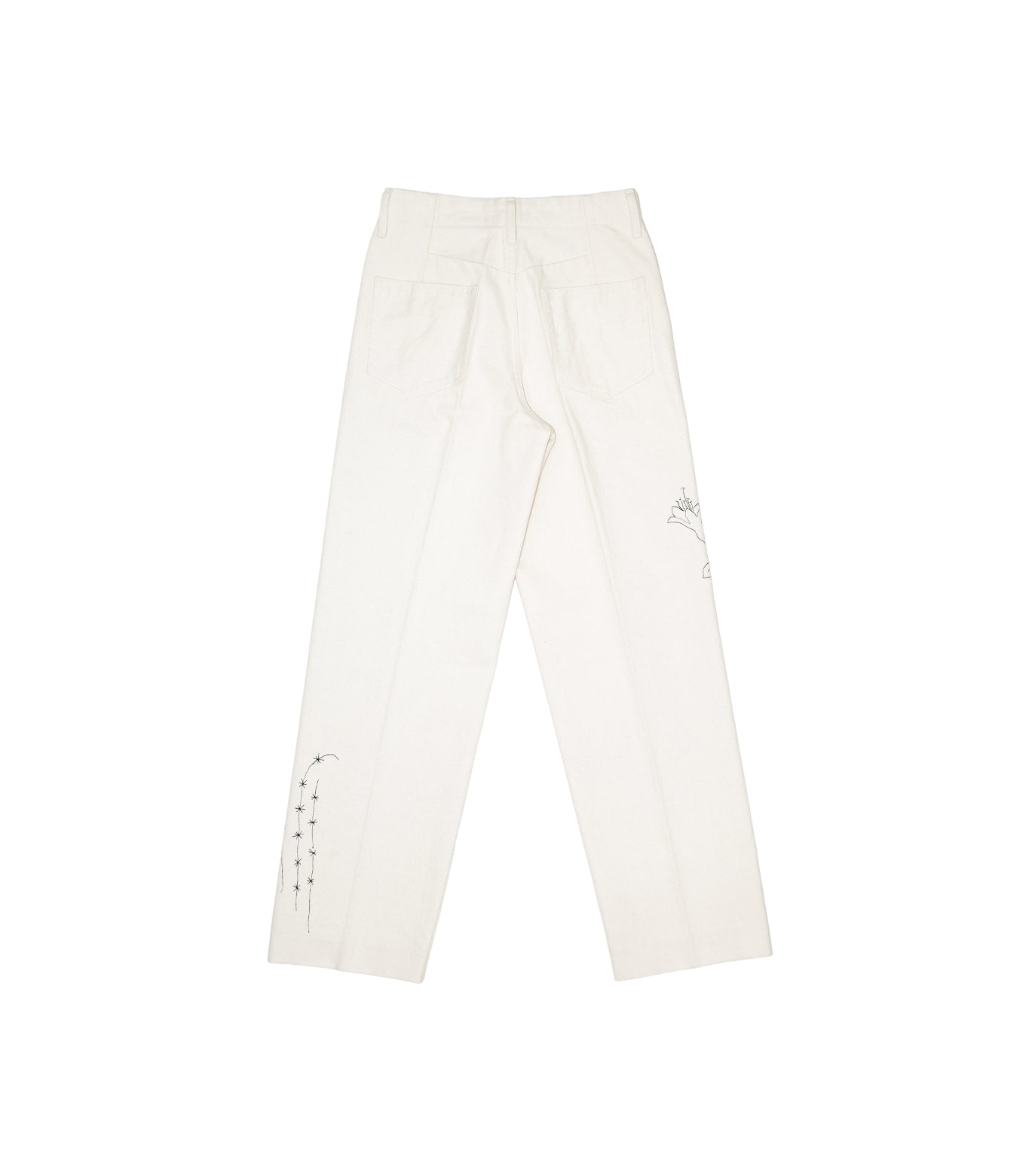 THE JEAN TROUSERS - WHITE(EMBROIDERY) - TANAKA
