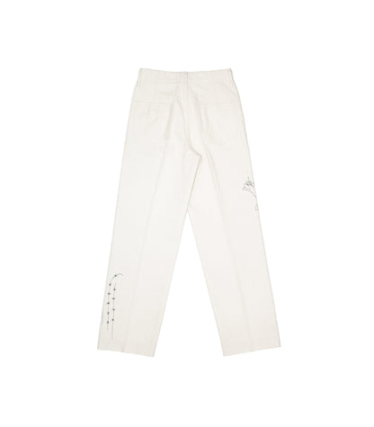 THE JEAN TROUSERS - WHITE(EMBROIDERY) - TANAKA