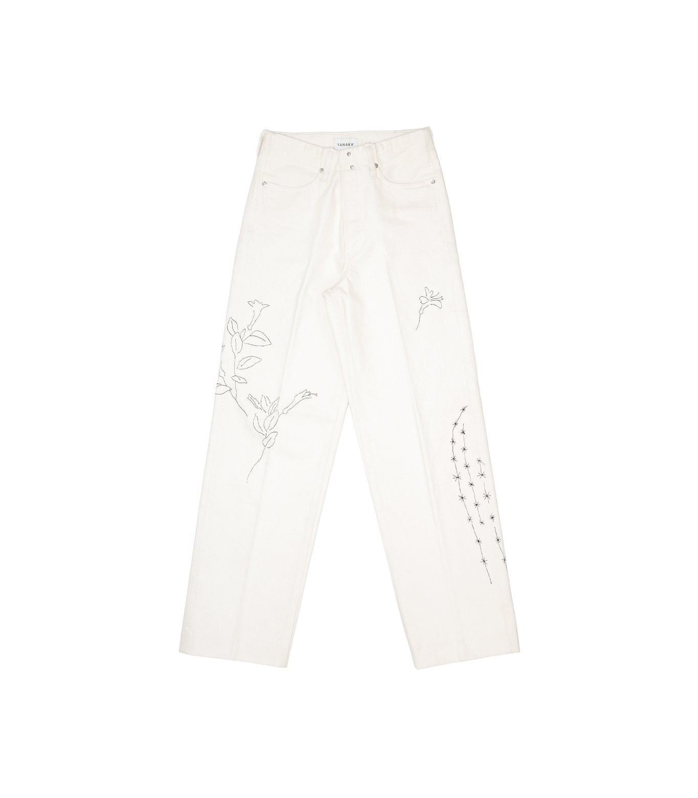 THE JEAN TROUSERS - WHITE(EMBROIDERY) - TANAKA