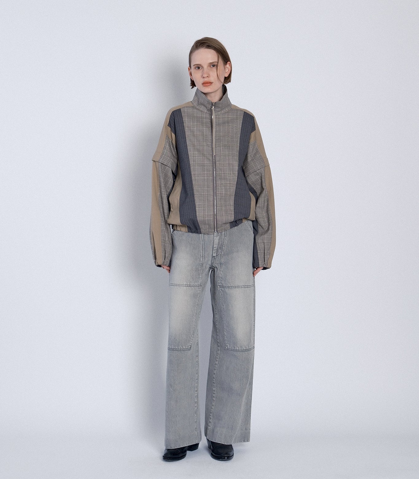 TRACK JACKET -  GLEN CHECK