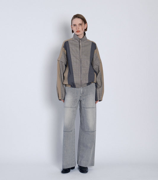 TRACK JACKET -  GLEN CHECK