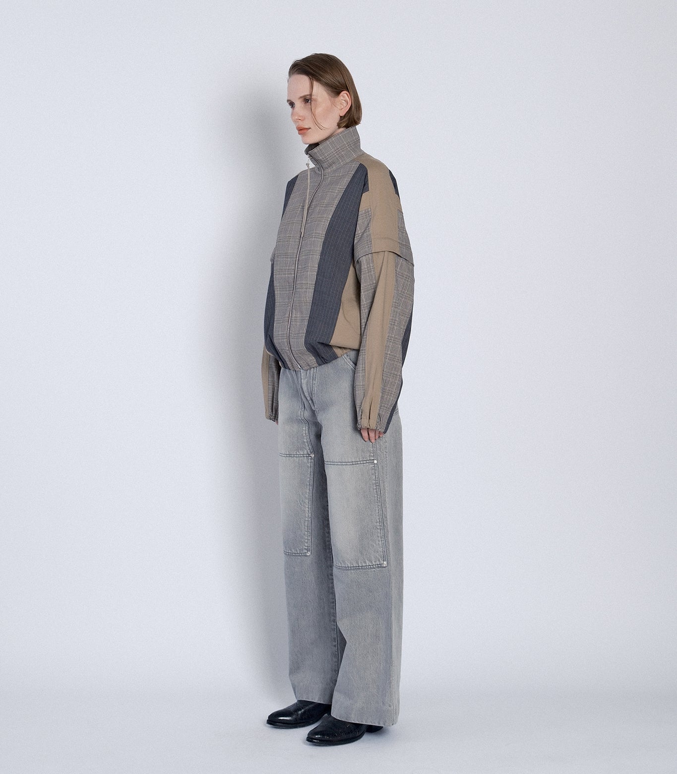 TRACK JACKET -  GLEN CHECK