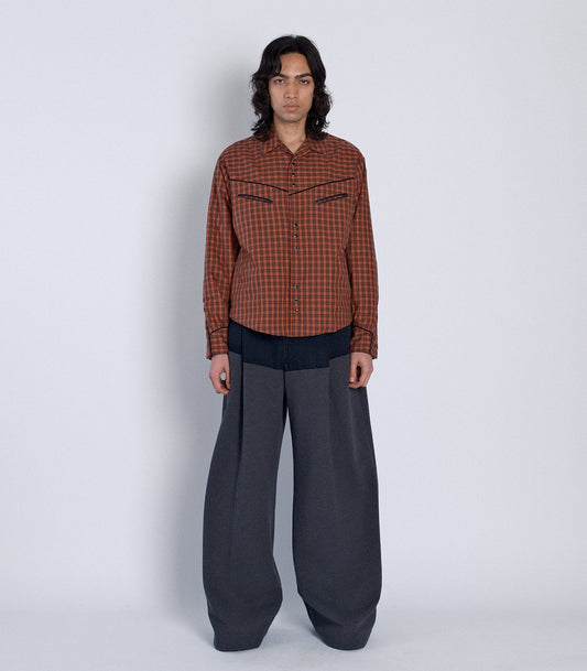 PADDED WESTERN SHIRT -  RED CHECK