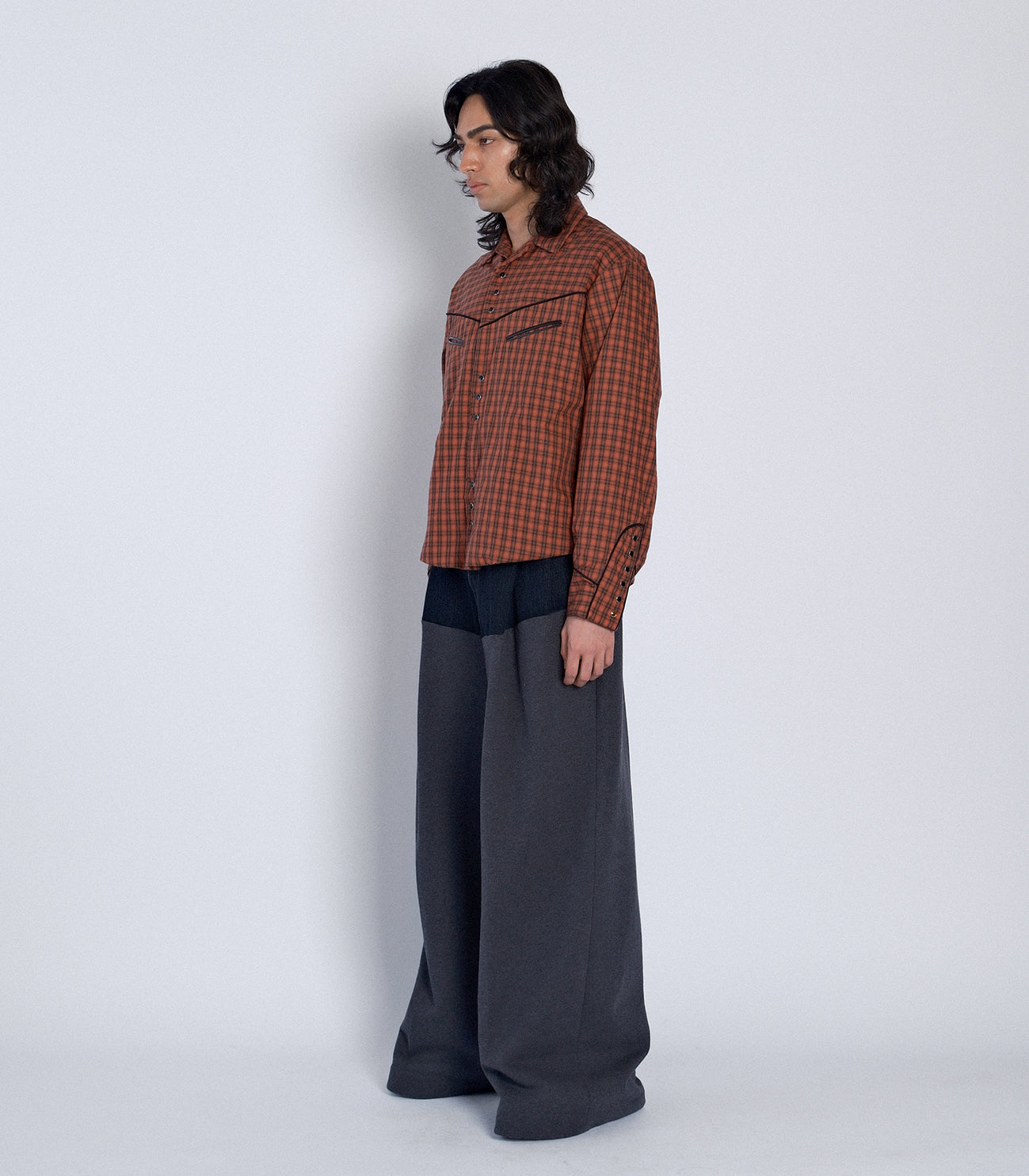 TANAKA シャツ　タナカ　WESTERN SHIRTS オンブレチェック PADDED WESTERN SHIRT - RED CHECK – TANAKA