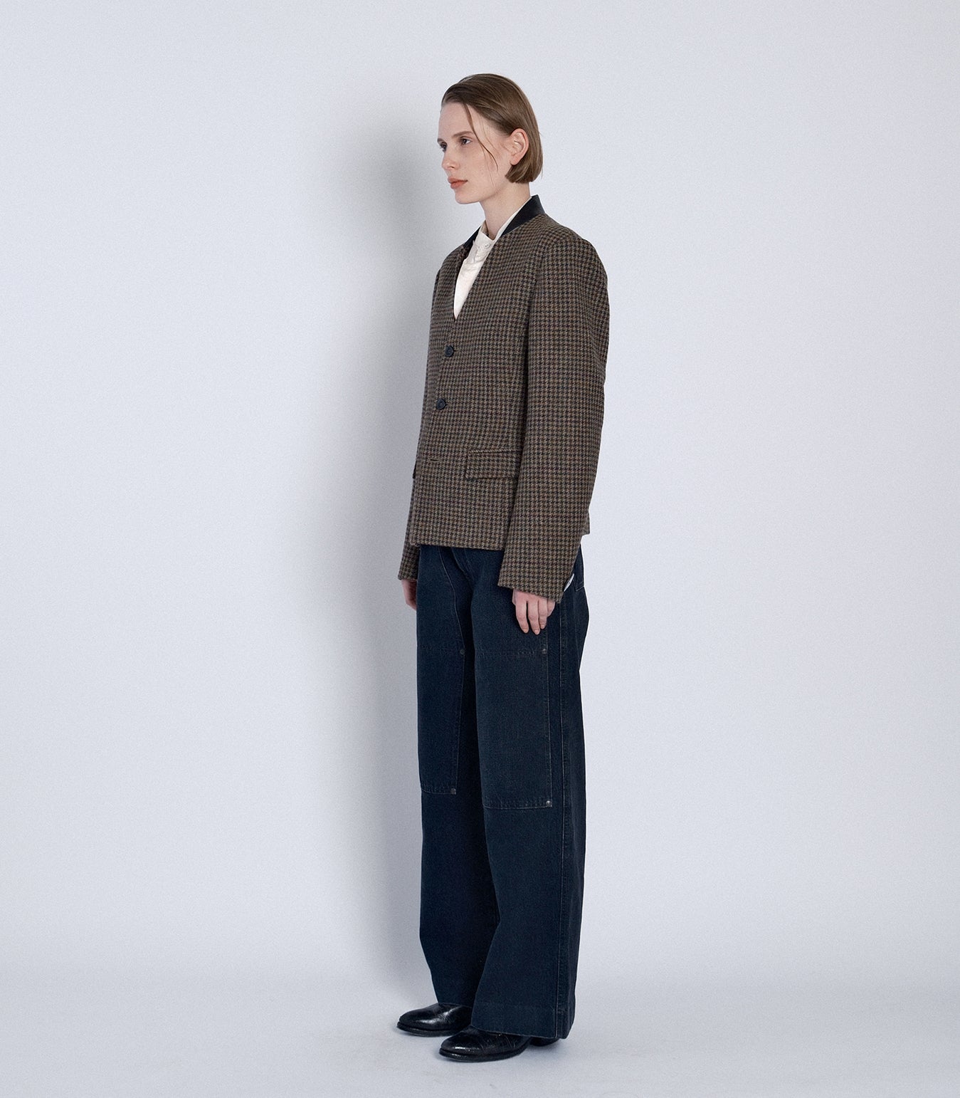ZEN JACKET -  BROWN CHECK