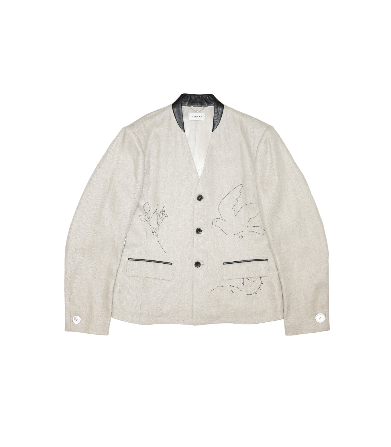 ZEN JACKET - LINEN(EMBROIDERY) - TANAKA