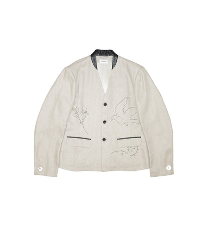 ZEN JACKET - LINEN(EMBROIDERY) - TANAKA