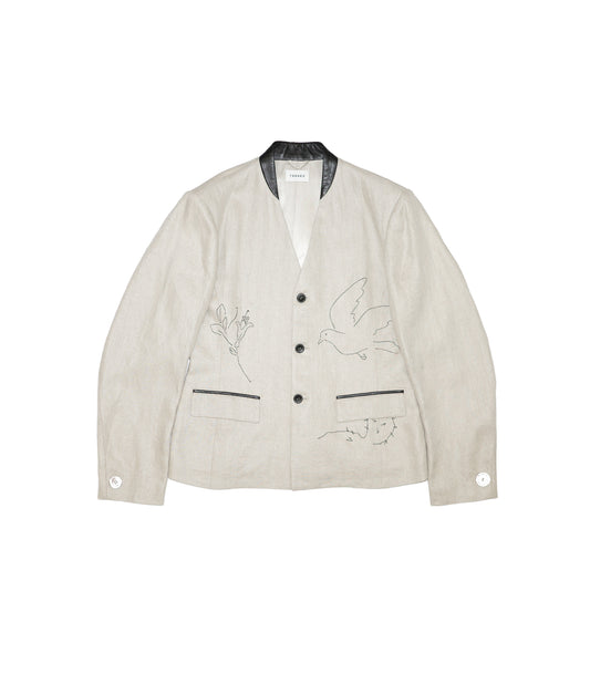 ZEN JACKET - LINEN(EMBROIDERY) - TANAKA
