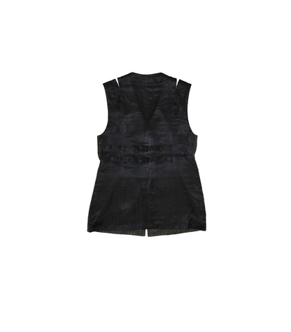 SLIT TAILORED VEST -  HERRINGBONE - TANAKA
