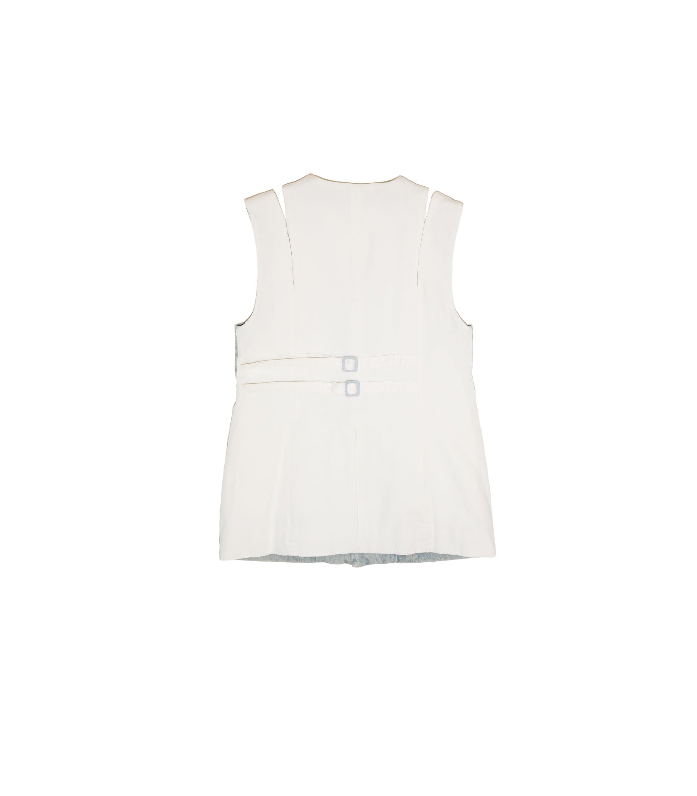 SLIT TAILORED VEST -  ASH BLUE