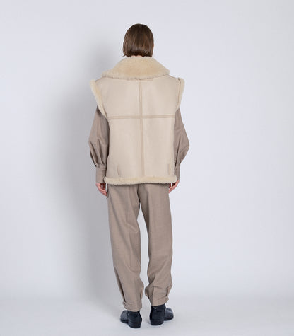 SHEARLING VEST - NATURAL - TANAKA